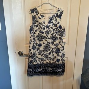 London Times blue floral dress